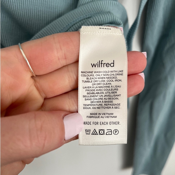 Wilfred Harlequin Ribbed Long Sleeve Cropped Sage Green Size Small - Picture 6 of 8